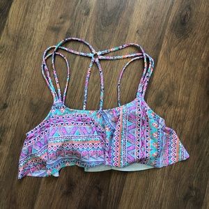 pacsun strappy back flounce bikini top